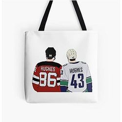 Jack Hughes Quinn Hughes All Over Print Tote Bag