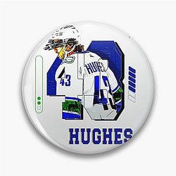 Quinn Hughes Hockey Player Design Pin