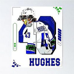 Quinn Hughes Hockey Player Design Poster