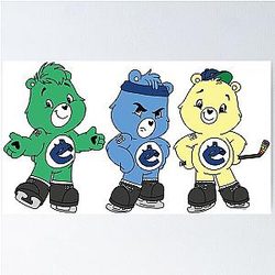 Canucks hockey bear collection - Quinn Hughes, Elias Pettersson, Travis Dermott poster
