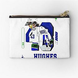 Quinn Hughes Hockey Player Design Zipper Pouch
