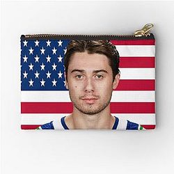 NHL Flag USA Quinn Hughes Vancouver Canucks Zipper Pouch