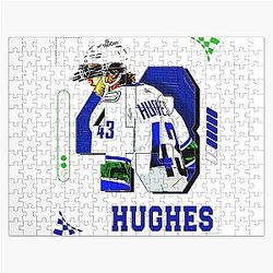 Quinn Hughes hockey player design 3 jigsaw puzzle