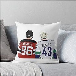 Jack Hughes Quinn Hughes Throw Pillow