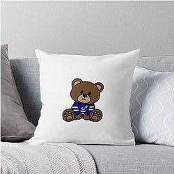 Quinn Hughes Bear Throw Pillow