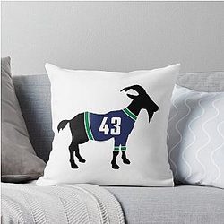 Quinn Hughes Goat Throw Pillow