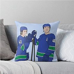 Quinn Hughes & Elias Pettersson Throw Pillow -> Quinn Hughes Elias Pettersson Throw Pillow