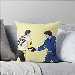 Quinn Hughes Sidney Crosby Throw Pillow