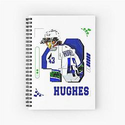 Quinn Hughes hockey Player Spiral Notebook