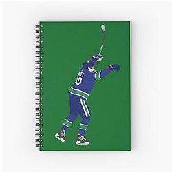 Quinn Hughes Goal Celly Drawing Spiral Notebook