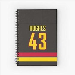 Vancouver Canucks Quinn Hughes Alternate Jersey Case Spiral Notebook