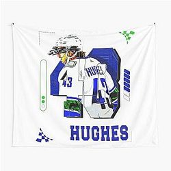 Quinn Hughes Hockey Player Design Tapestry