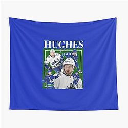Quinn Hughes Youth Retro Design Hockey Tapestry
