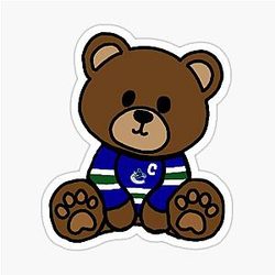 Quinn Hughes Bear Sticker