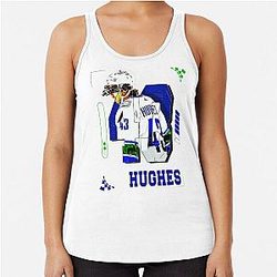 Quinn Hughes Hockey Player Design Racerback Tank Top