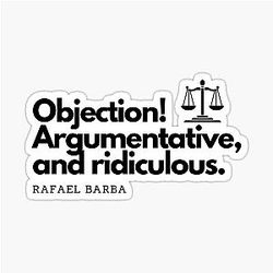 Rafael Barba - Objection! - Scales of Justice Sticker
