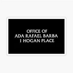 Office of ADA Rafael Barba at 1 Hogan Place Transparent Sticker