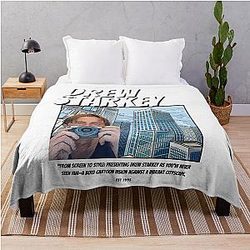 Cartoon Rafe Cameron Outer Banks Fan Art - Drew Starkey OBX Aesthetic Design Throw Blanket