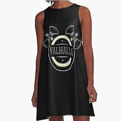 Viking Ragnar Valhalla Bird Flocks Warrior Former King Tees Lothbrok Nordic Viking History Norse A-Line Dress