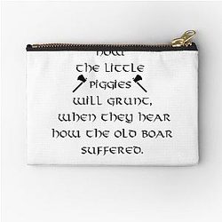 Ragnar Lothbrok Quote - How The Little Pig Will Grunt Zipper Pouch
