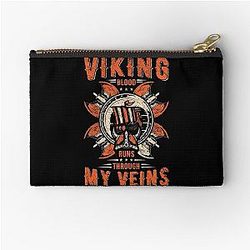 Viking Blood Runs Through My Veins Axe Sword Valhalla Viking History Norse Ragnar Lothbrok Nordic Pouch