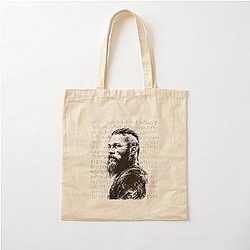 Ragnar Lothbrok Style Viking Warrior Norse Mythology Legend Sketch Art Cotton Tote Bag