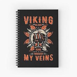 Viking Blood Runs Through My Veins Axe Sword Valhalla Viking History Ragnar Lothbrok Nordic Notebook