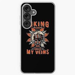 Viking Blood Runs Through My Veins Valhalla Norse History Ragnar Lothbrok Nordic Samsung Galaxy Soft Case