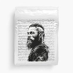 Ragnar Lothbrok Style Viking Warrior - Norse Mythology Legend Sketch Art Duvet Cover