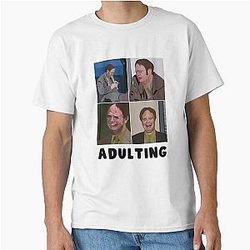 Funny The Office Illustration Dwight Schrute Rainn Wilson Adulting Classic T-Shirt