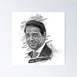 Ralph Macchio Abstract Sketch Art Poster