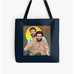 RRR Ram Charan and Jr.NTR Friendship All Over Print Tote Bag