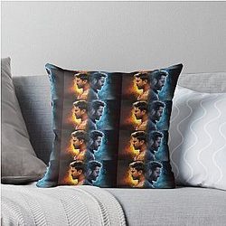 Indian Bollywood super star JR NTR and Ram Charan in RRR Throw Pillow
