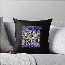 Randy Moss Retro Throw Pillow