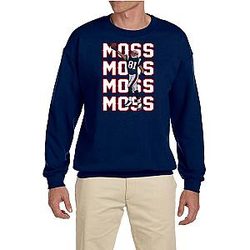 Navy New England Randy Moss Crew Neck Sweatshirt