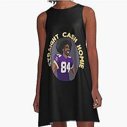 Randy Moss Straight Cash Homie Funny Vikings Patriots Gift Football Novelty Awesome Cool Gag A-Line Dress