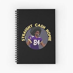 Randy Moss Straight Cash Homie Funny Vikings Patriots Gift Football Novelty Awesome Cool Hilarious Gag Spiral Notebook