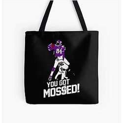Randy Moss vs Charles Woodson You Got Mossed Print Tote Bag