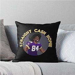 Randy Moss Straight Cash Homie Funny Vikings Patriots Gift Football Novelty Awesome Cool Hilarious Gag Throw Pillow