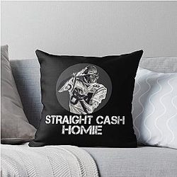 Randy Moss Straight Cash Homie, Funny Vikings Patriots Gift Football Novelty Awesome Cool Hilarious Gag Throw Pillow