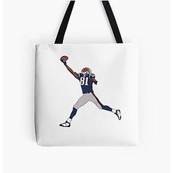 Randy Moss Patriots Over Print Tote Bag