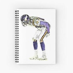 Randy Moss gestures to Lambeau Field - Iconic NFL Moment Art Spiral Notebook