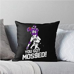 Randy Moss vs Charles Woodson You Got Mossed Throw Pillow