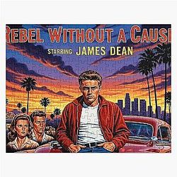 Rebel Without a Cause James Dean Reimagined Movie Poster Art Puzzle