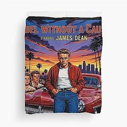 Rebel Without a Cause - James Dean Reimaged Movie Poster Duvet Cover