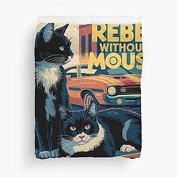 Rebel Without a Cause poster with cats Duvet Cover