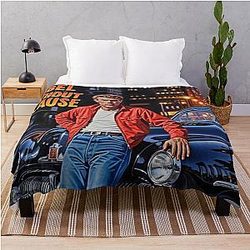 Rebel Without a Cause - James Dean Classic Movie Poster Throw Blanket