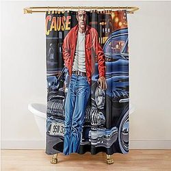 Rebel Without a Cause James Dean Classic Movie Poster Art Shower Curtain