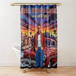 Rebel Without a Cause - James Dean Reimagined Movie Art Shower Curtain