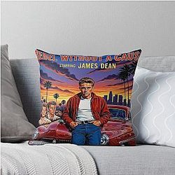 Rebel Without a Cause - James Dean Reimagined Movie Poster Throw Pillow